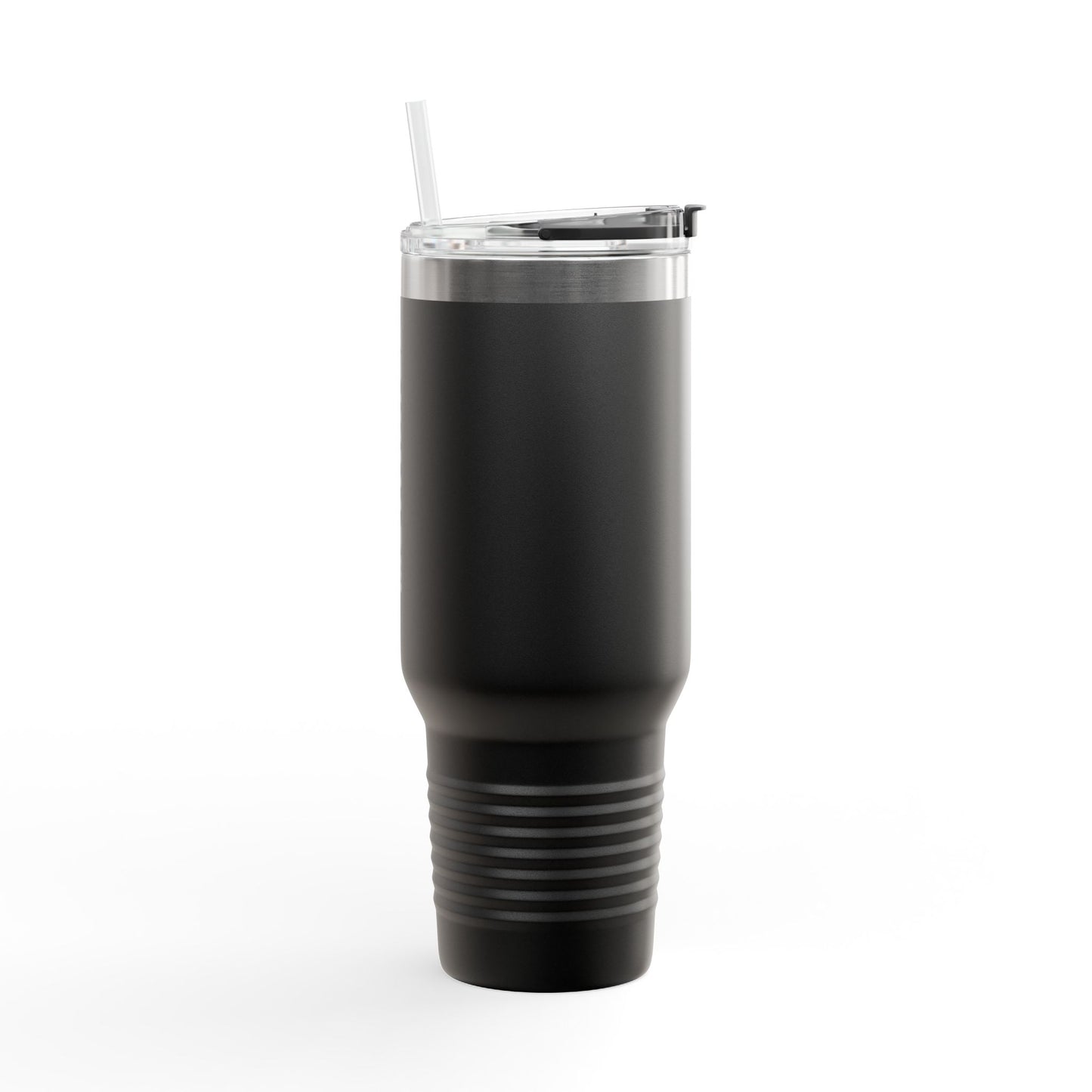 Black Motivated 40oz Insulated Travel Mug – Large Stainless Steel Tumbler with Handle & Straw