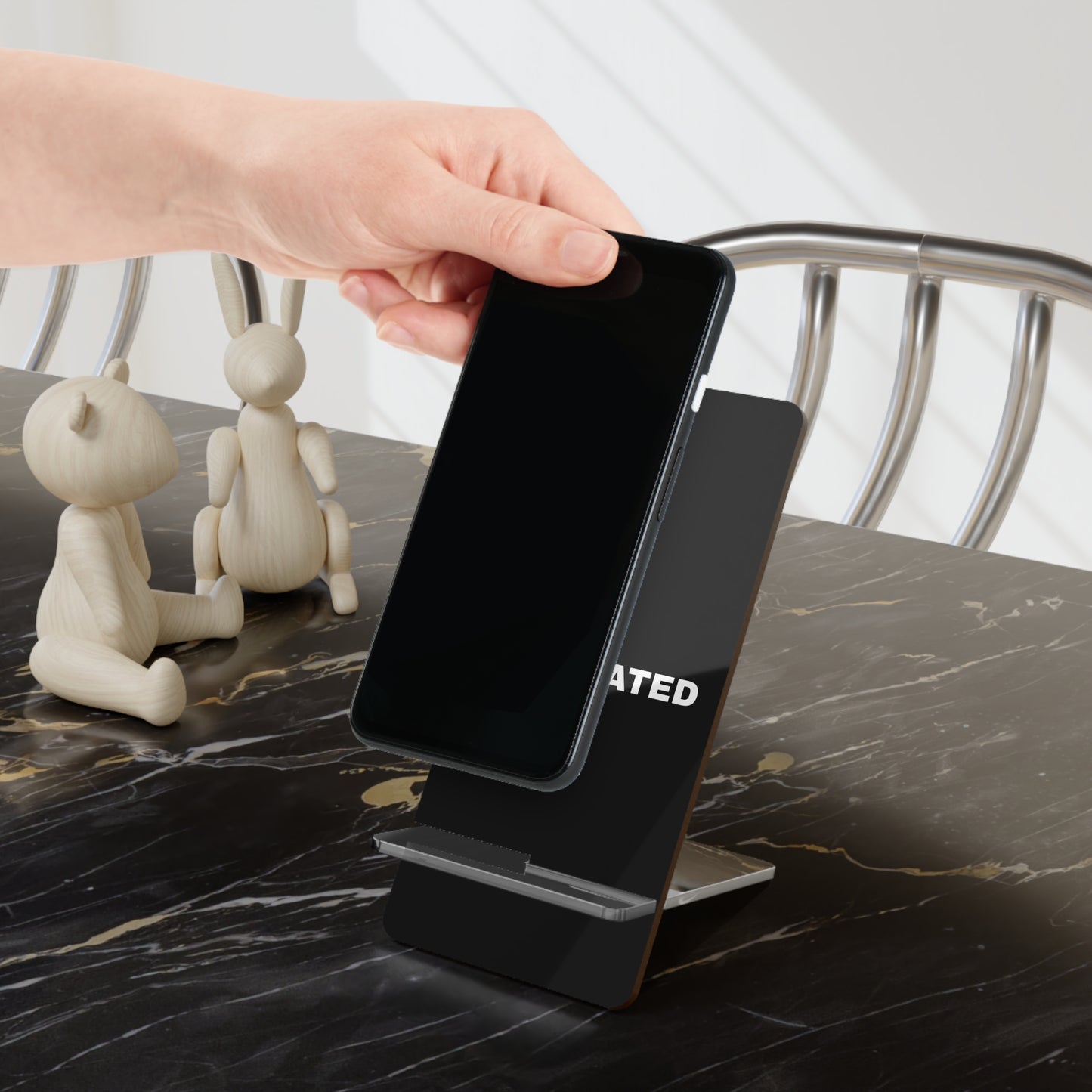 Black Motivated Mobile Phone Display Stand